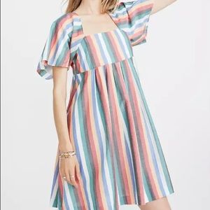 Madewell striped Square-Neck Mini Dress size S